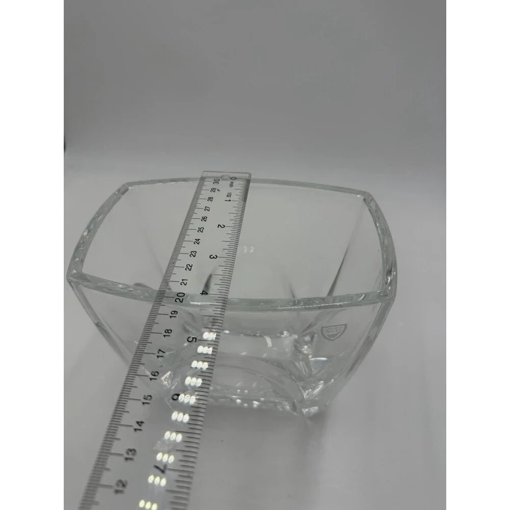 Orrefors Sweden H1253 Clear Cathedral Crystal Oblong Vase Large 6”Hx7”Lx4” Sign